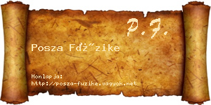 Posza Füzike névjegykártya
